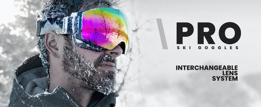 OutdoorMaster Ski Goggles PRO - Frameless, Interchangeable Lens 100% UV400 Protection Snow Goggles for Men & Women-OM-2