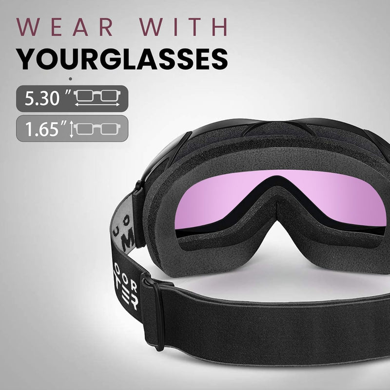 Load image into Gallery viewer, OutdoorMaster OTG Ski Goggles - Over Glasses Ski/Snowboard Goggles for Men, Women &amp; Youth - 100% UV Protection-OM-5
