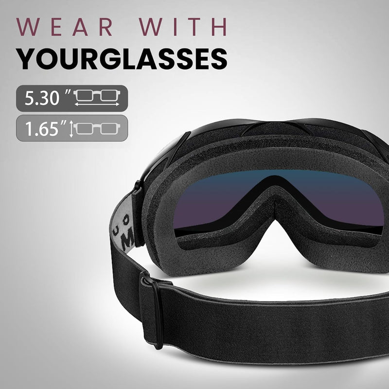 Load image into Gallery viewer, OutdoorMaster OTG Ski Goggles - Over Glasses Ski/Snowboard Goggles for Men, Women &amp; Youth - 100% UV Protection-OM-5
