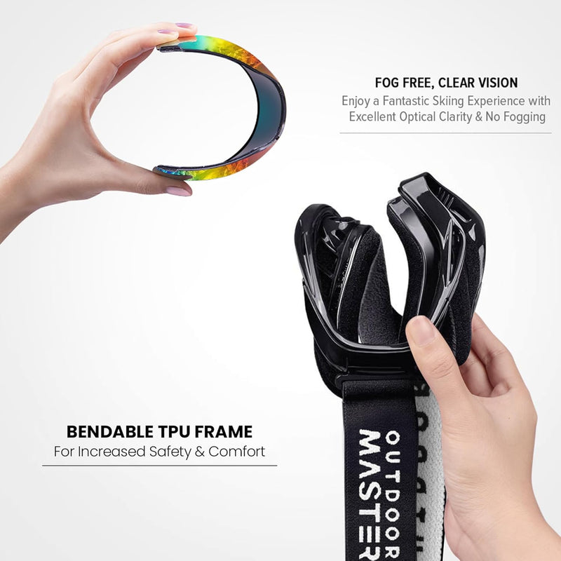 Load image into Gallery viewer, OutdoorMaster OTG Ski Goggles - Over Glasses Ski/Snowboard Goggles for Men, Women &amp; Youth - 100% UV Protection-OM-5
