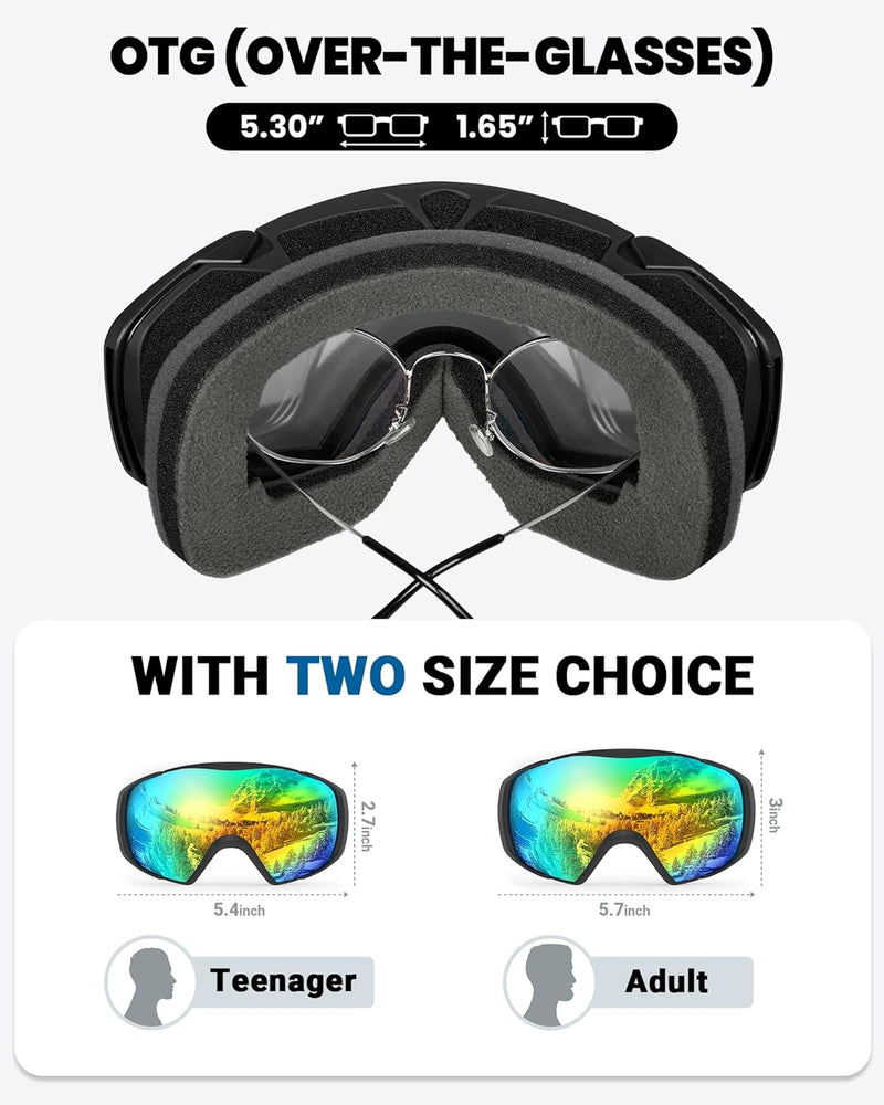 Load image into Gallery viewer, OutdoorMaster Ski Goggles with Cover Snowboard Snow Goggles OTG Anti-Fog -100% UV Protection-OM-18
