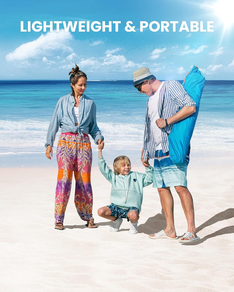 Load image into Gallery viewer, OutdoorMaster Pop Up 3-4 Person Beach Tent X-Large - Easy Setup, Portable Beach Shade Canopy Folding Sun Shelter with UPF 50+ UV Protection Removable Skylight Family Size (Blue)
