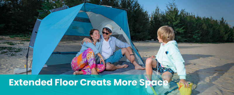 Load image into Gallery viewer, OutdoorMaster Pop Up 3-4 Person Beach Tent X-Large - Easy Setup, Portable Beach Shade Canopy Folding Sun Shelter with UPF 50+ UV Protection Removable Skylight Family Size (Blue)
