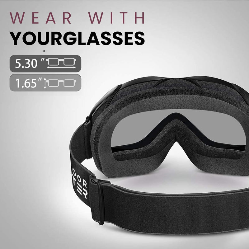Load image into Gallery viewer, OutdoorMaster OTG Ski Goggles - Over Glasses Ski/Snowboard Goggles for Men, Women &amp; Youth - 100% UV Protection-OM-5
