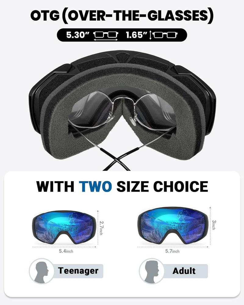 Load image into Gallery viewer, OutdoorMaster Ski Goggles with Cover Snowboard Snow Goggles OTG Anti-Fog -100% UV Protection-OM-18
