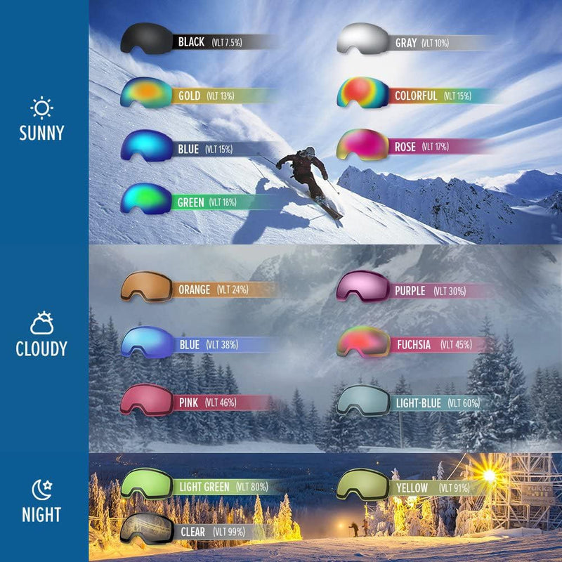 Load image into Gallery viewer, OutdoorMaster OTG Ski Goggles - Over Glasses Ski/Snowboard Goggles for Men, Women &amp; Youth - 100% UV Protection-OM-5

