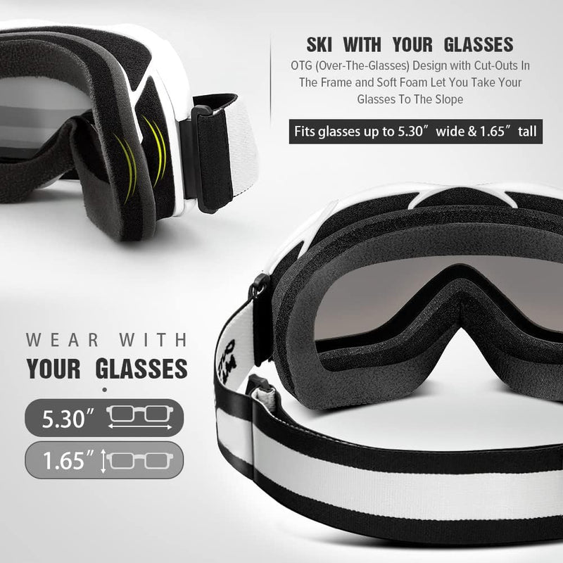 Load image into Gallery viewer, OutdoorMaster OTG Ski Goggles - Over Glasses Ski/Snowboard Goggles for Men, Women &amp; Youth - 100% UV Protection--OM-5
