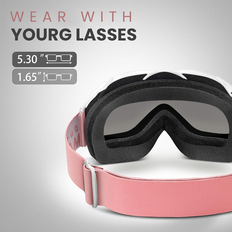 Load image into Gallery viewer, OutdoorMaster OTG Ski Goggles - Over Glasses Ski/Snowboard Goggles for Men, Women &amp; Youth - 100% UV Protection-OM-5
