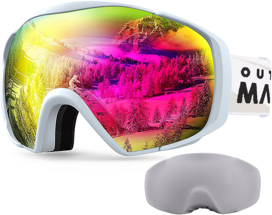 OutdoorMaster Ski Goggles with Cover Snowboard Snow Goggles OTG Anti-Fog -100% UV Protection-OM-18