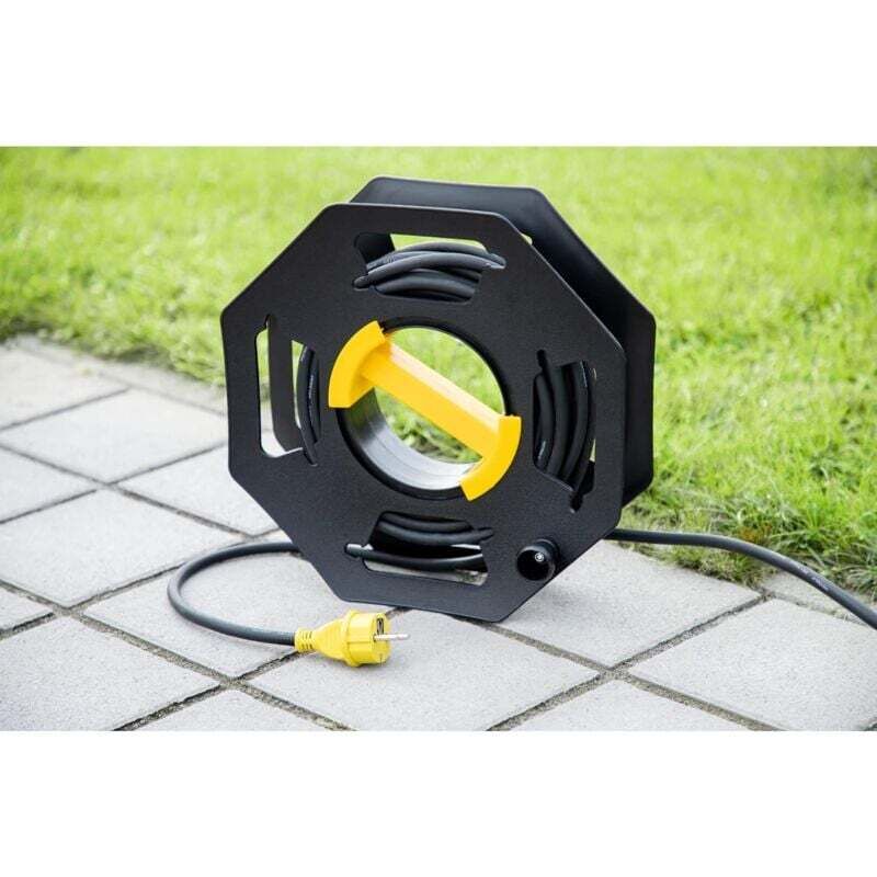 Load image into Gallery viewer, Caravan Cable Reel, Manual, Empty, For Camping And Household, Up To 25 M Of Cable, Plastic, Black And Yellow
