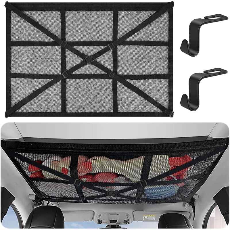 Load image into Gallery viewer, Car ROof Storage Net 90Cmx65Cm Universal Luggage Bag For Travel And Organizer Four ROof Armrests For Suv, Van
