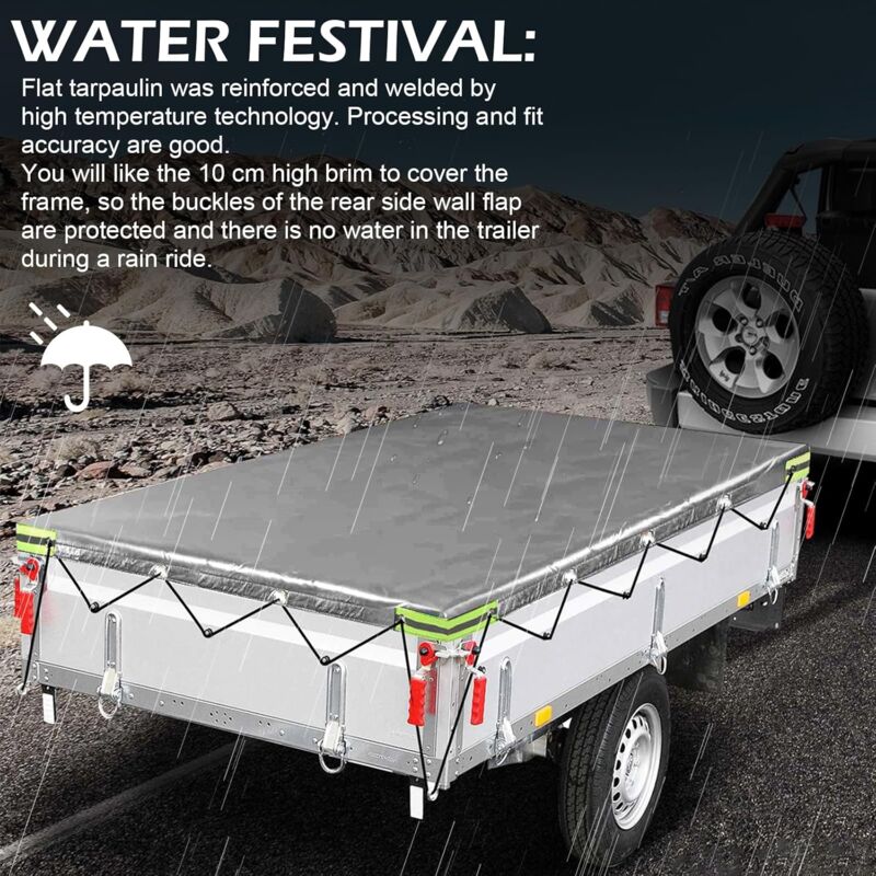 Load image into Gallery viewer, Flat Trailer Cover - 208 X 114 X 13 Cm - Dustproof - For 750 Kg Trailer - Grey
