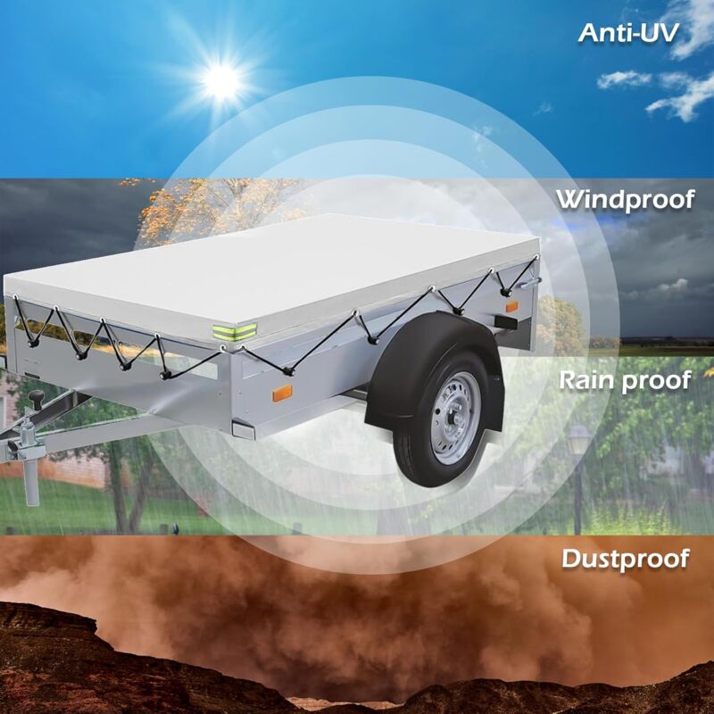Load image into Gallery viewer, Flat Trailer Cover - 208 X 114 X 13 Cm - Dustproof - For 750 Kg Trailer - Grey
