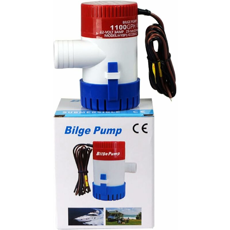 Load image into Gallery viewer, Marine Electric Bilge Pump 1100Gph 12V For Boat Caravan Rv Submersible Non-Automatic
