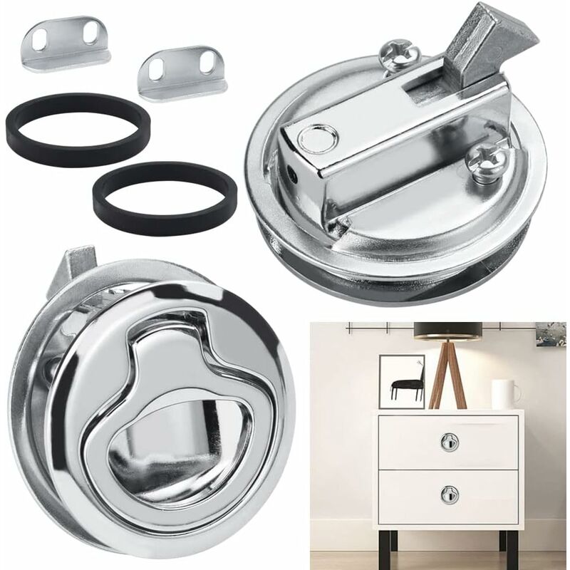 Load image into Gallery viewer, 2 pcs Zinc Alloy Flush Hatch Latch Boat Hatch Latch Boat Pull Latch Flush Hatch Latch Lock For Furniture, Drawers,
