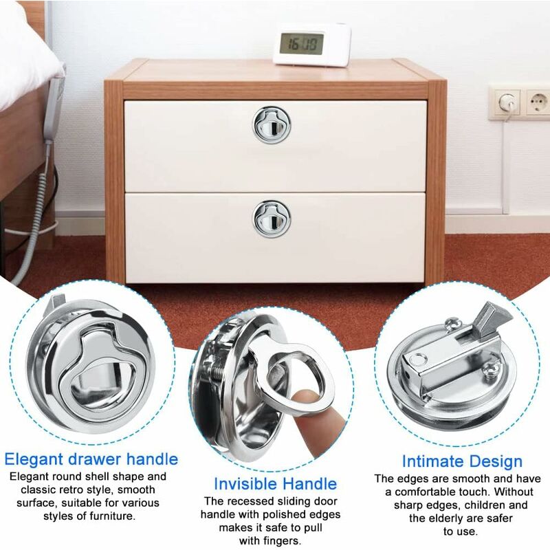 Load image into Gallery viewer, 2 pcs Zinc Alloy Flush Hatch Latch Boat Hatch Latch Boat Pull Latch Flush Hatch Latch Lock For Furniture, Drawers,
