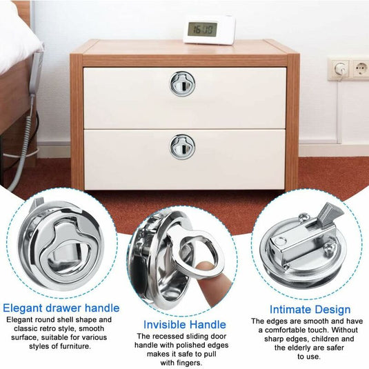 2 pcs Zinc Alloy Flush Hatch Latch Boat Hatch Latch Boat Pull Latch Flush Hatch Latch Lock For Furniture, Drawers,