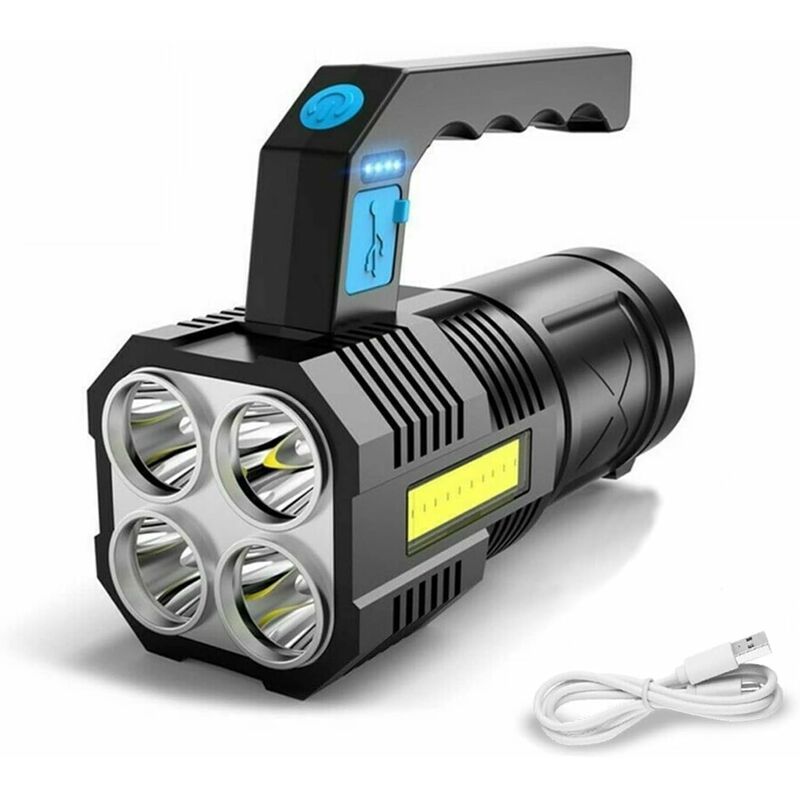Load image into Gallery viewer, Ultra Powerful Rechargeable Cob LED Flashlight Waterproof Work Light 4 Modes Portable Emergency Torch For Hiking
