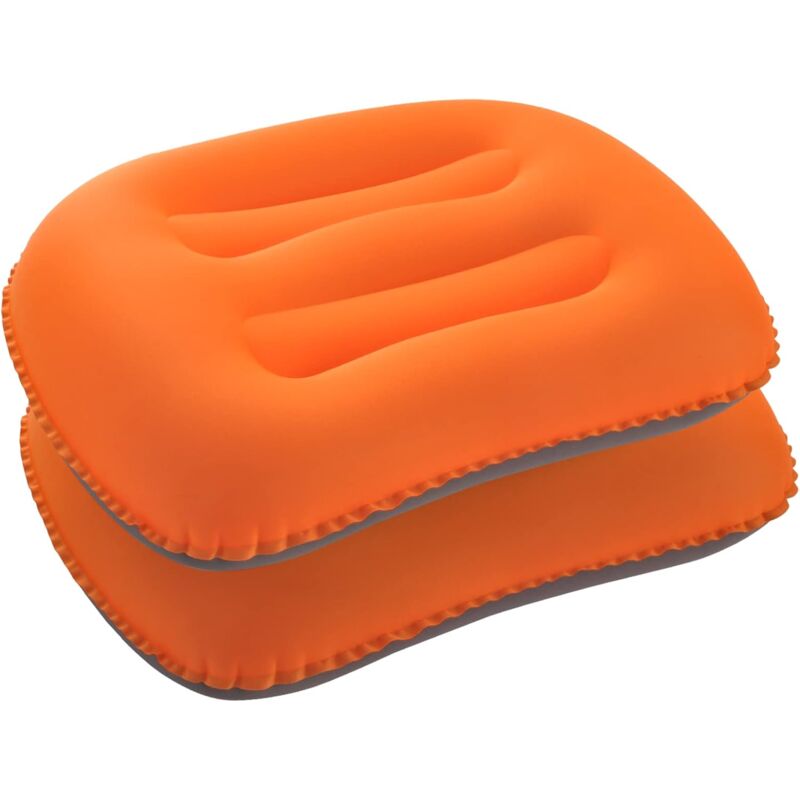Load image into Gallery viewer, Inflatable Camping Pillows Orange 2 Pack Compact And Ultralight Beach Pillows For Travel, Hiking And Mountaineering

