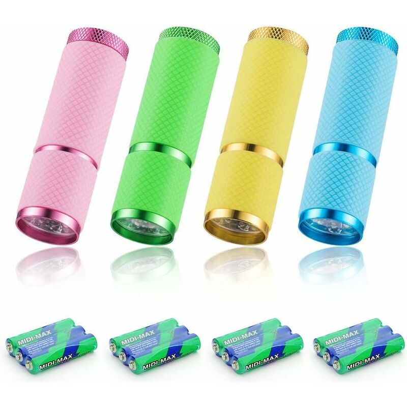 Load image into Gallery viewer, 4 pcs Mini Flashlight, LED Torch, Kids Flashlight With Fluorescent Handle For Camping Reading Walking Hiking Working
