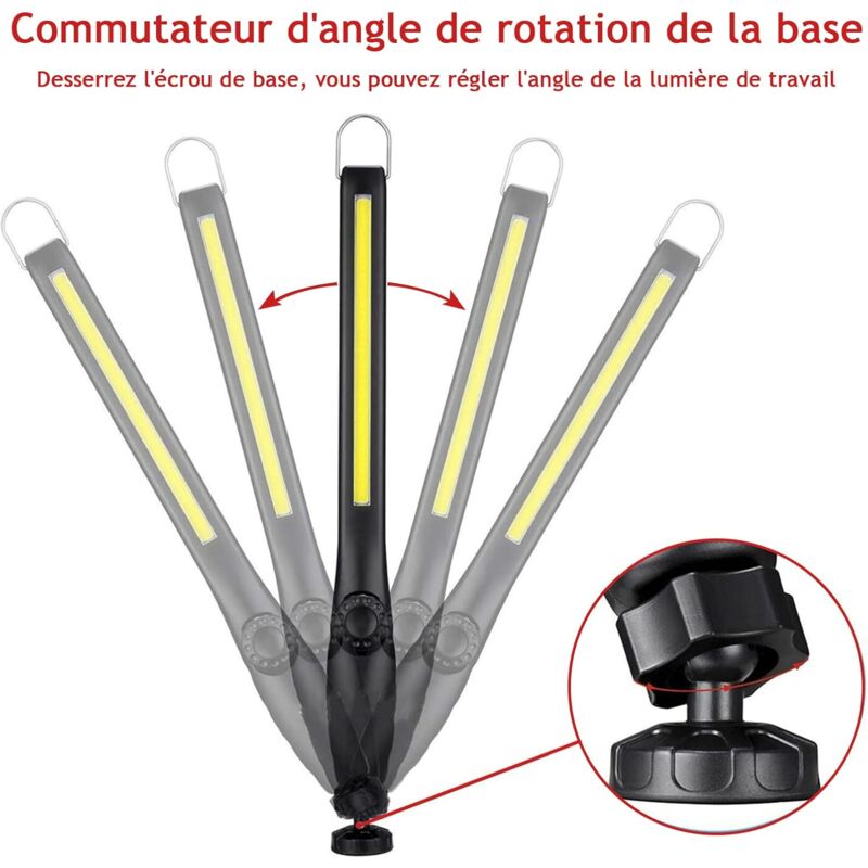 Load image into Gallery viewer, 2 pcs Magnetic LED Work Light Super Bright Rechargeable Flashlight For Garage, Camping, Hiking, Car Repair, Emergency
