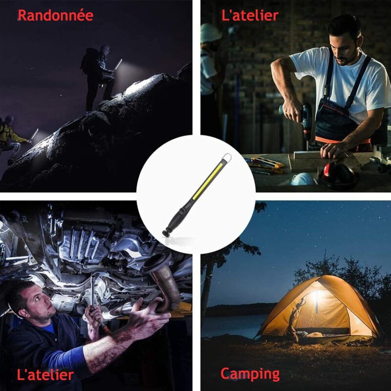Load image into Gallery viewer, 2 pcs Magnetic LED Work Light Super Bright Rechargeable Flashlight For Garage, Camping, Hiking, Car Repair, Emergency
