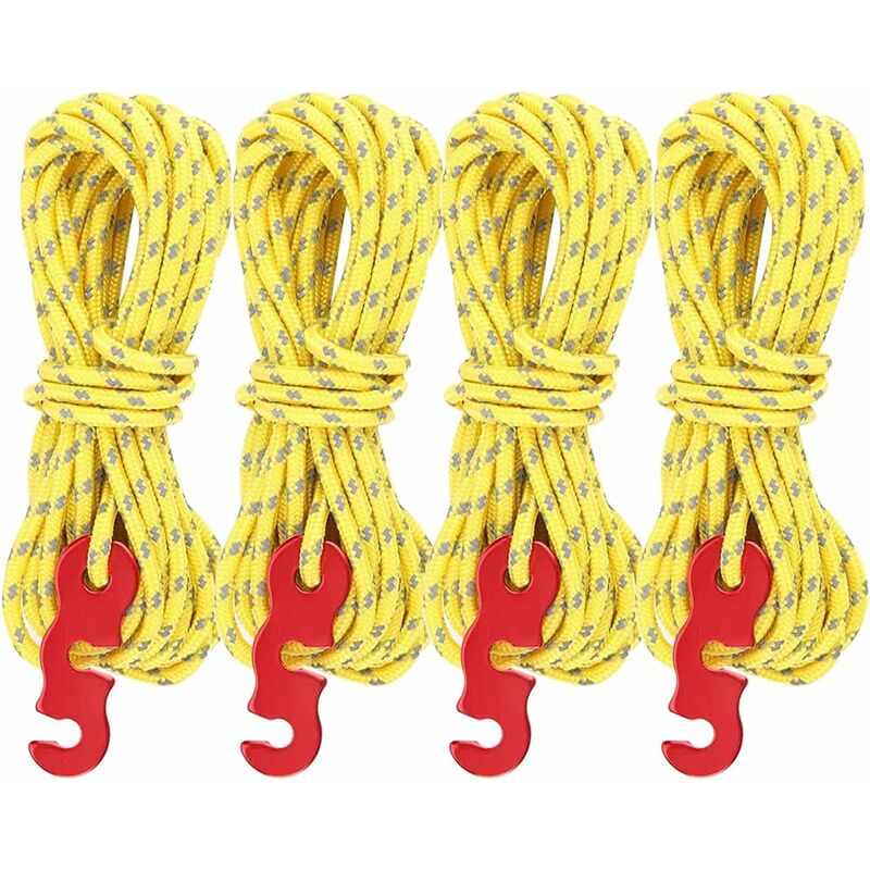 Load image into Gallery viewer, 4 pcs Reflective Guy Lines With ROpe Tensioner, 4M, Diameter: 3Mm, Tear Resistant, For Tent And Shade Sail

