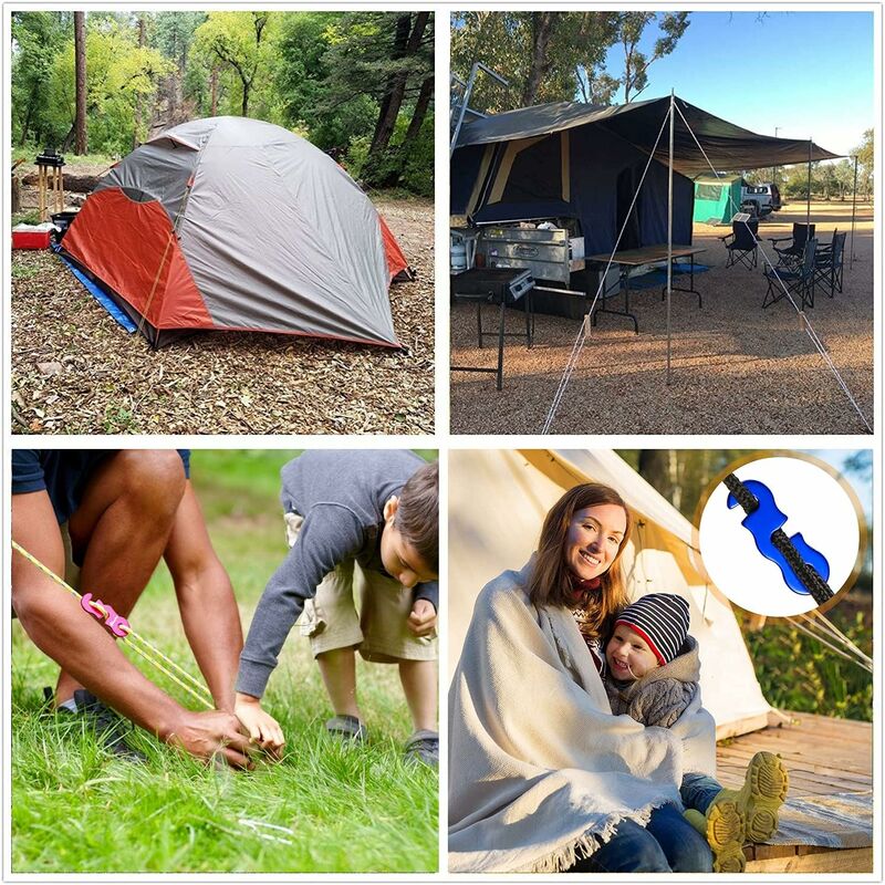 Load image into Gallery viewer, 4 pcs Reflective Guy Lines With ROpe Tensioner, 4M, Diameter: 3Mm, Tear Resistant, For Tent And Shade Sail
