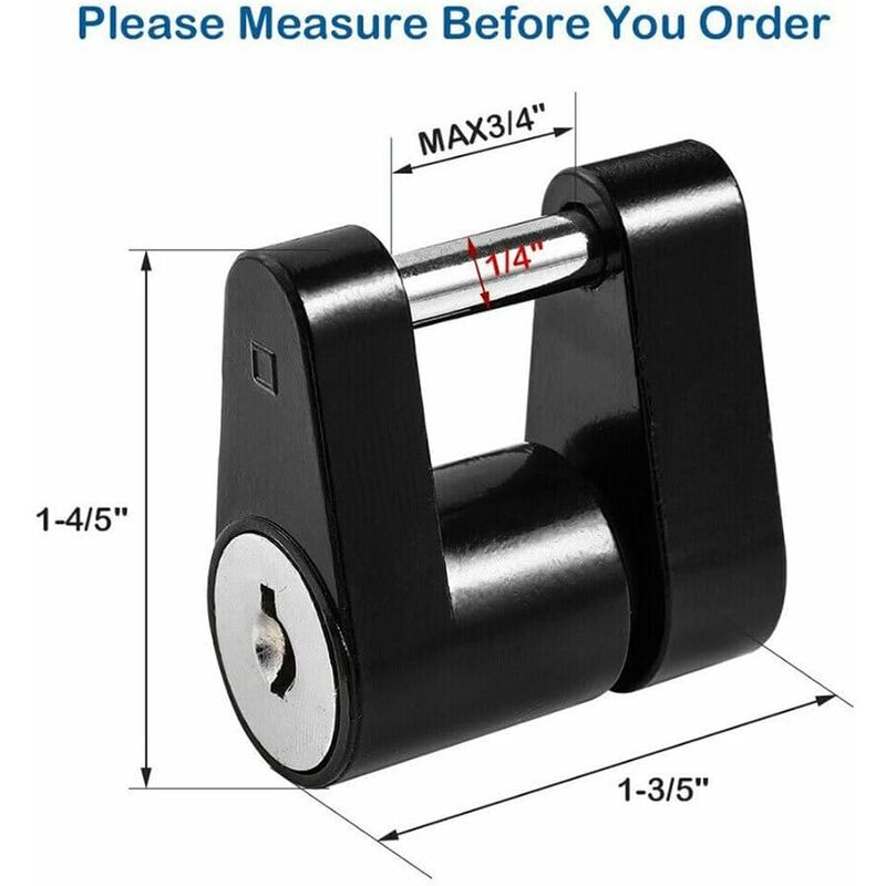 Load image into Gallery viewer, Caravan Security Locks For Safe And Durable Theft Protection, Unisex Metal Locksmith Tools, Trailer Lock, Black
