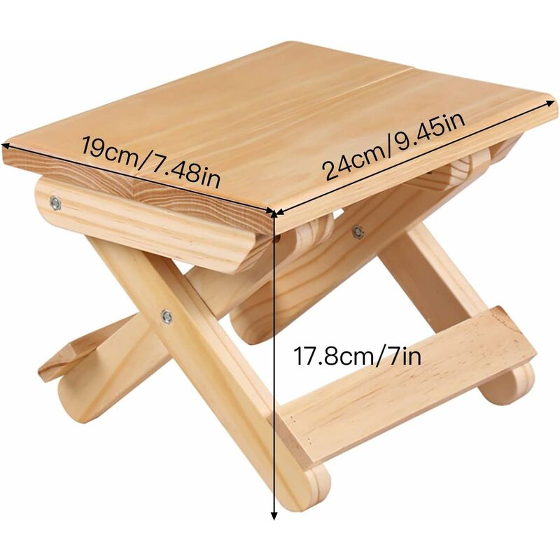Load image into Gallery viewer, Solid Wood Folding Step Stool For Home, Play, Fishing, Garden, 24X19X17.8 Cm

