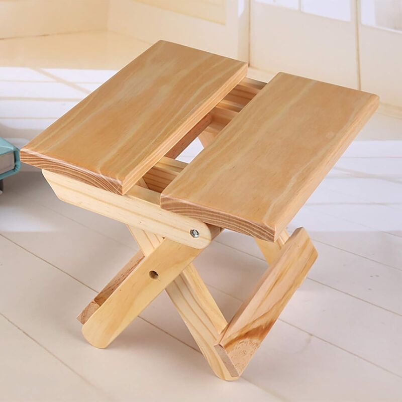 Load image into Gallery viewer, Solid Wood Folding Step Stool For Home, Play, Fishing, Garden, 24X19X17.8 Cm
