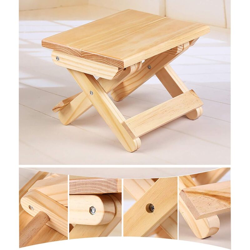 Load image into Gallery viewer, Solid Wood Folding Step Stool For Home, Play, Fishing, Garden, 24X19X17.8 Cm
