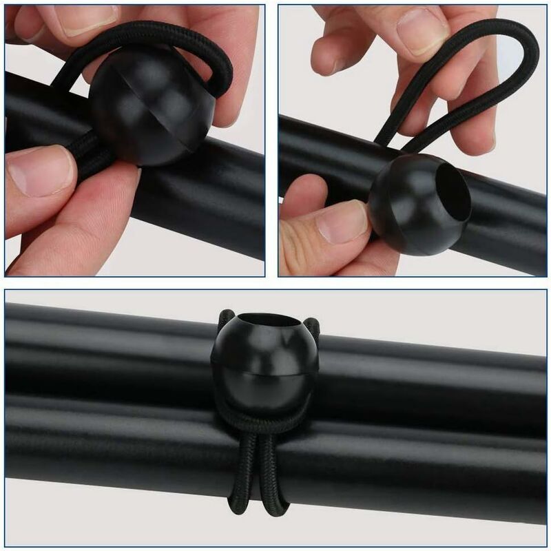 Load image into Gallery viewer, 12 pcs Black Tarpaulin Bungees Balls Tarp Bungee Cord For Banner, Tarpaulins, Pavilions, Tents, Tent Bungee Hooks,

