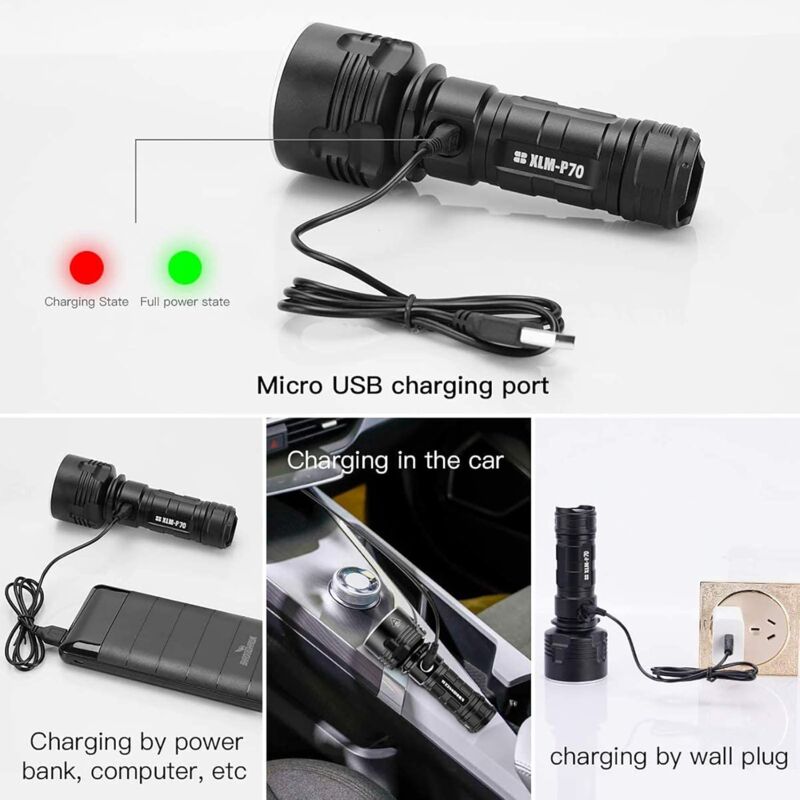 Load image into Gallery viewer, 30000-100000 Lumen High Power LED Flashlight Waterproof Ultra Bright, 3 Modes High Brightness Usb Rechargeable
