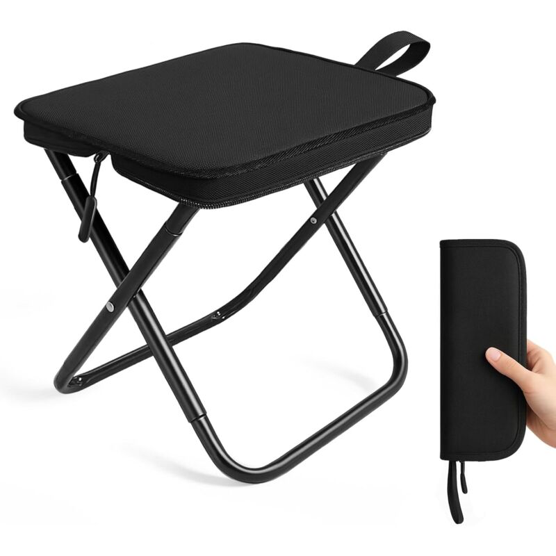 Load image into Gallery viewer, Folding Stool, Lightweight Steel Folding Camping Stool - 120Kg Load Capacity, Fishing, Garden, Camping, Beach &amp; Travel
