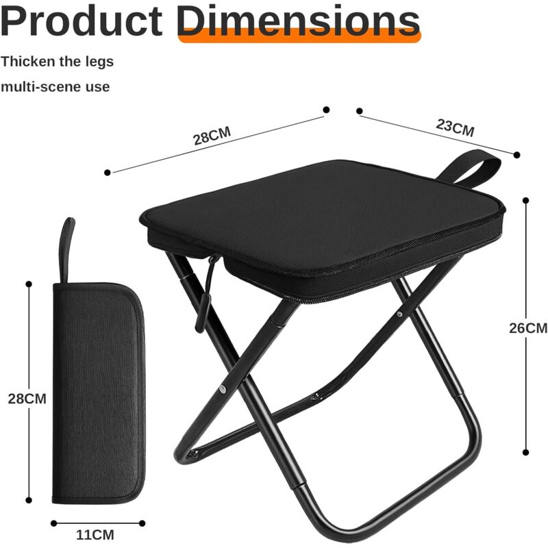 Load image into Gallery viewer, Folding Stool, Lightweight Steel Folding Camping Stool - 120Kg Load Capacity, Fishing, Garden, Camping, Beach &amp; Travel
