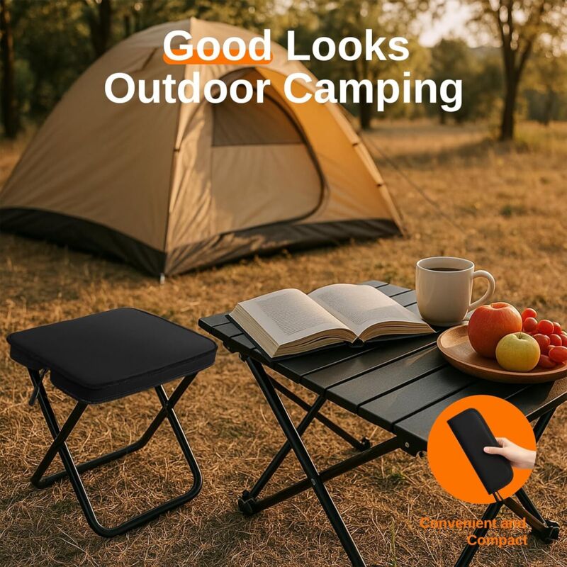 Load image into Gallery viewer, Folding Stool, Lightweight Steel Folding Camping Stool - 120Kg Load Capacity, Fishing, Garden, Camping, Beach &amp; Travel
