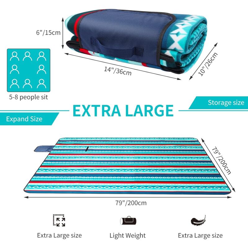 Load image into Gallery viewer, Waterproof Picnic Blanket 200 X 200Cm - Outdoor Picnic Blanket - Insulated Fleece Picnic Mat - Large Picnic Blanket
