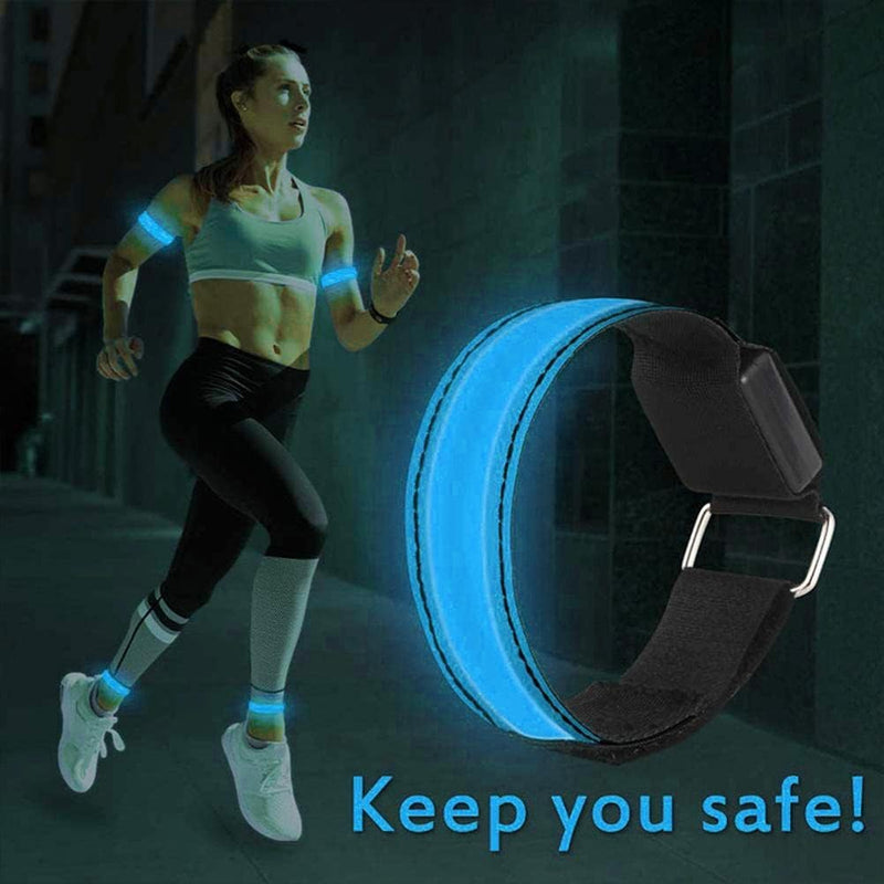 Load image into Gallery viewer, LED Luminous Bracelet - Suitable for Walking, Cycling and Running - 3 Light Modes - Rechargeable Safety Bracelet - Increases Visibility at Night - Green - Set of 4 - Max Circumference 35cm
