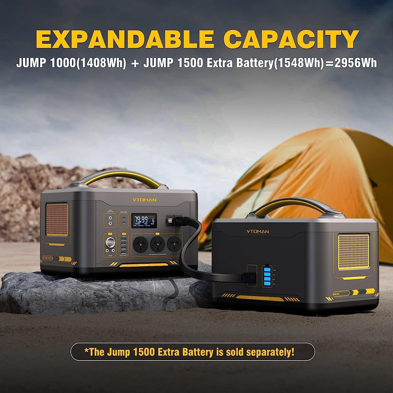 Load image into Gallery viewer, Jump 1000 1000W 1408Wh Power Station + 110W Solar Panel
