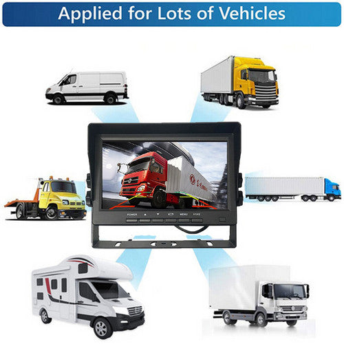 Load image into Gallery viewer, 4-Channel Split 7&quot; Screen Monitor w/4 Reversing Camera Kit for Truck Trailer Bus
