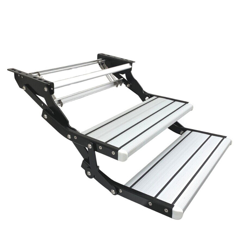 Load image into Gallery viewer, Aluminium Double Caravan Step Pull Out Folding Steps For Road RV Camper Trailer
