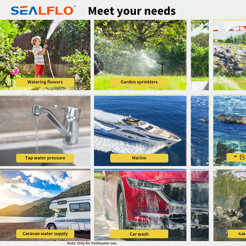 Load image into Gallery viewer, 12V SEALFLO Water Pump High Pressure Self-priming rv Camping Boat 70PSI 11.3L/M
