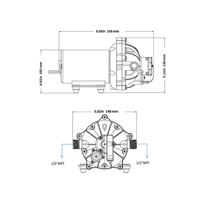 Load image into Gallery viewer, 6.6GPM Washdown Pump Kit 12V Wash Pump w/ Hose Nozzle For Caravan RV Marine Boat
