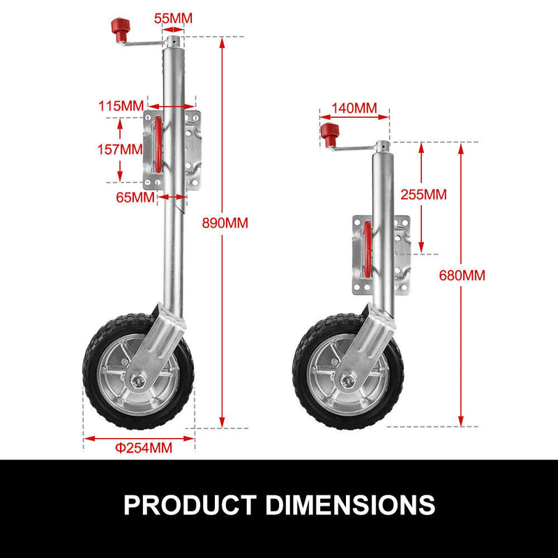 Load image into Gallery viewer, Jockey Wheel 10&quot; Inch Swing Up Rubber Wheel 1000kg Caravan Boat Trailer
