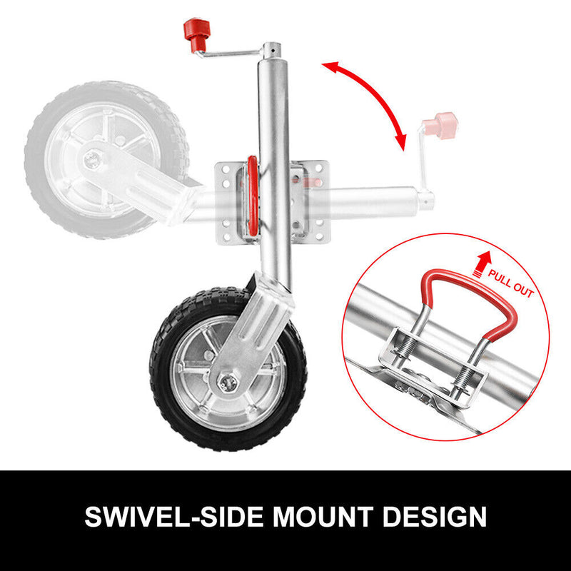 Load image into Gallery viewer, Jockey Wheel 10&quot; Inch Swing Up Rubber Wheel 1000kg Caravan Boat Trailer
