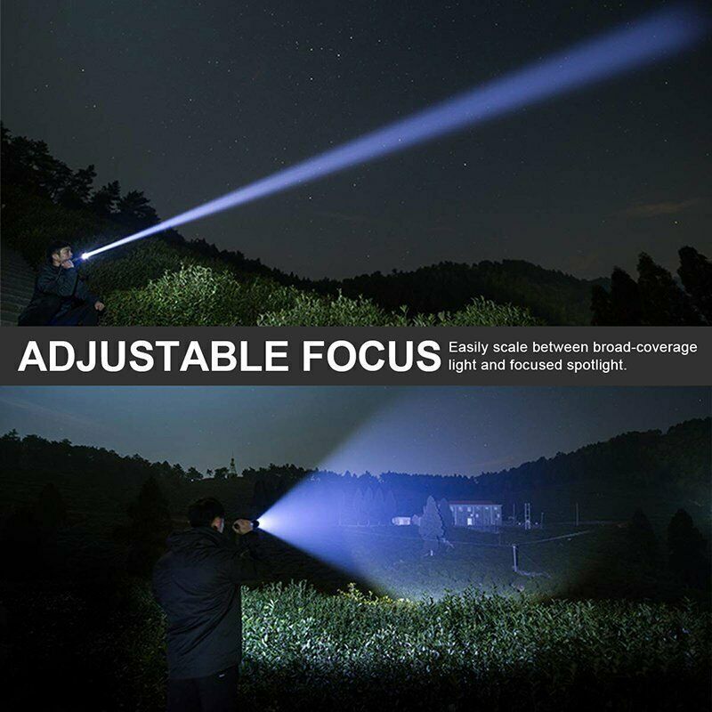 Load image into Gallery viewer, 99000LM Ultra Bright LED Tactical Flashlight 3-Modes Zoom Torch USB Charging

