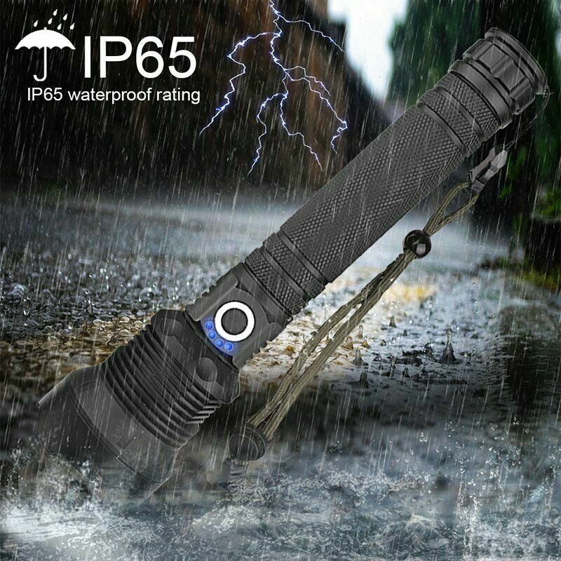 Load image into Gallery viewer, 99000LM Ultra Bright LED Tactical Flashlight 3-Modes Zoom Torch USB Charging
