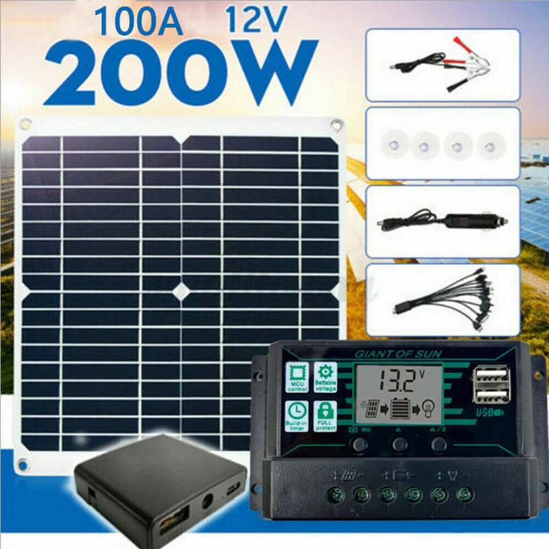 Load image into Gallery viewer, 200W 12V Solar Panel Kit With Regulator 200 watt Mono Caravan Camping Charger
