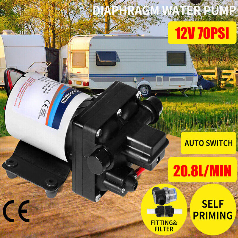 Load image into Gallery viewer, 12V Caravan Water Pump High Pressure Self-priming rv Camping Boat 70PSI 20.8L/M
